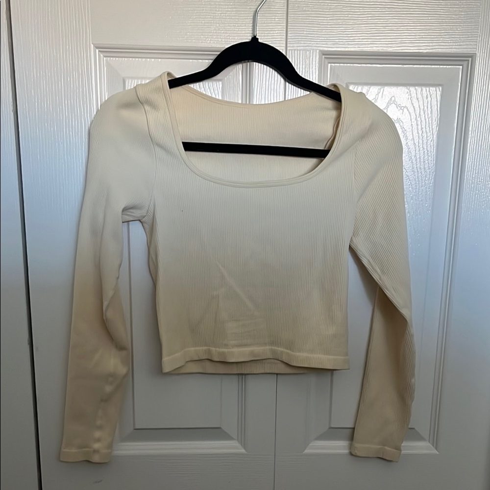 Cream Long Sleeve Women's Top
